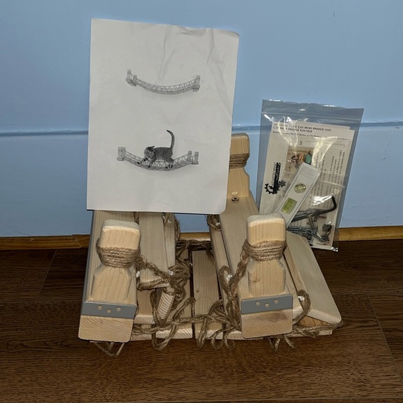CatastrophiCreations Other - NWT Cat Mod Bridge Wall-Mounted Cat Hammock - Unfinished Wood
